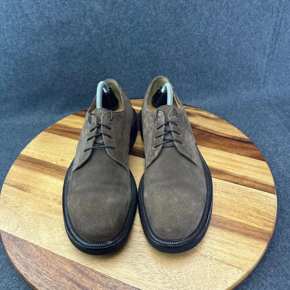 Bruno Magli Brown Lace Up Suede Shoes Mens Sz 10 Rotario 06210 Made Italy